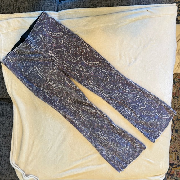 Knox Rose Size 14 Corduroy High Rise Paisley Flare Pants with Elastic Waist - Picture 1 of 11